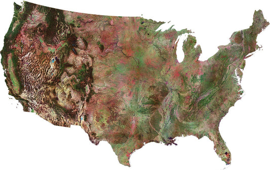 United States Usa Satellite Map Glossy Poster Picture Photo Print Banner  Conversationprints