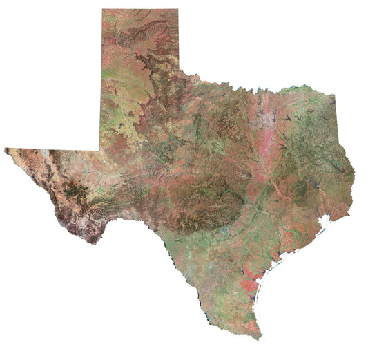 Texas Satellite Map Glossy Poster Picture Photo Print Banner  Conversationprints