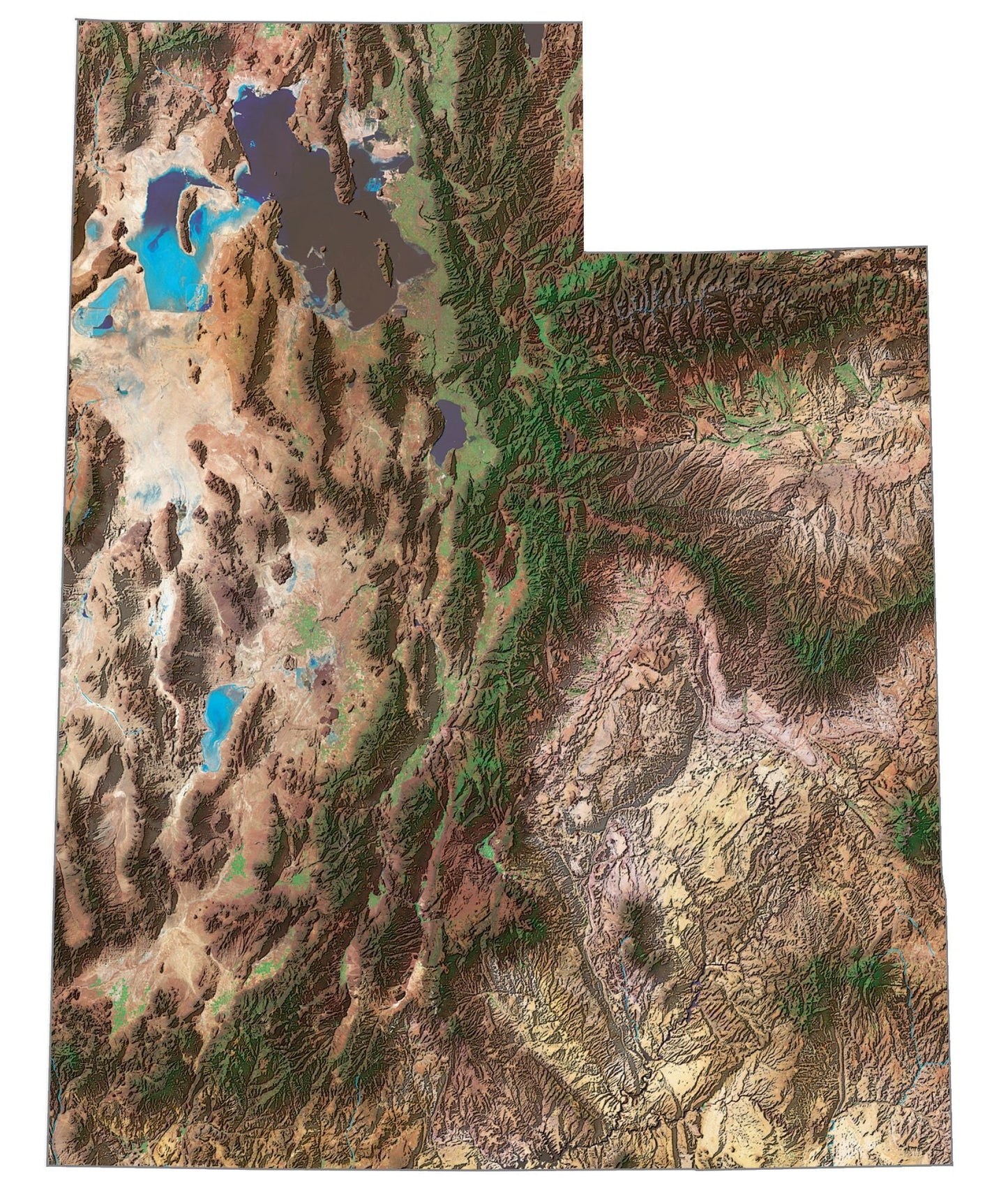 Utah Satellite Map Glossy Poster Picture Photo Print Banner  Conversationprints
