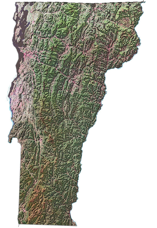 Vermont Satellite Map Glossy Poster Picture Photo Print Banner  Conversationprints