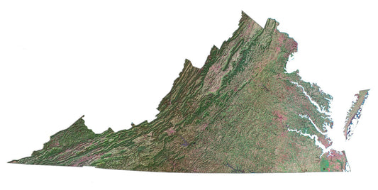 Virginia Satellite Map Glossy Poster Picture Photo Print Banner  Conversationprints