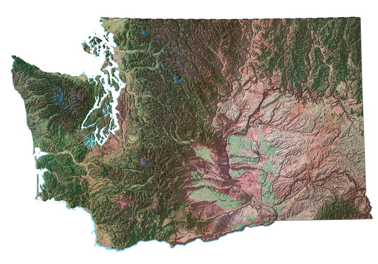 Washington Satellite Map Glossy Poster Picture Photo Print Banner  Conversationprints