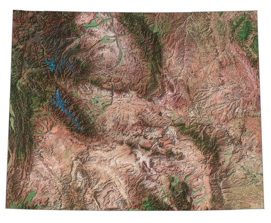 Wyoming Satellite Map Glossy Poster Picture Photo Print Banner  Conversationprints