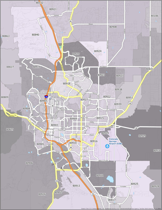 Colorado Zip Code Map Glossy Poster Picture Photo Print Banner  Conversationprints
