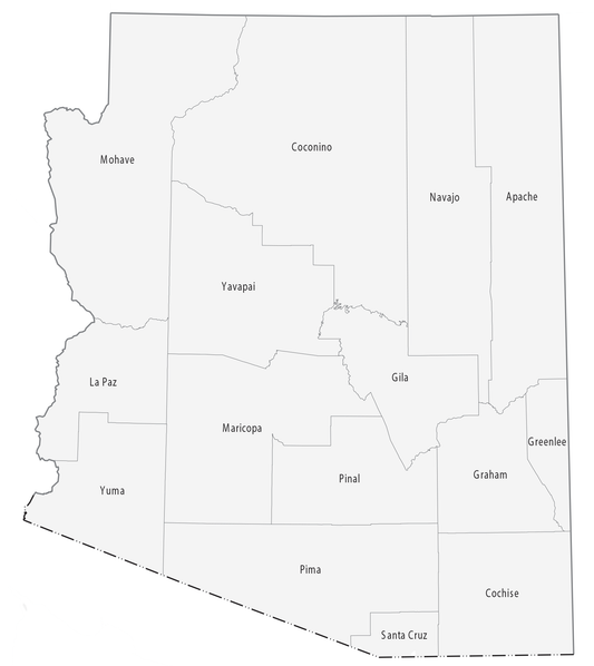Arizona County Map Glossy Poster Picture Photo Print Banner  Conversationprints