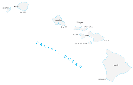 Hawaii County Map Glossy Poster Picture Photo Print Banner  Conversationprints