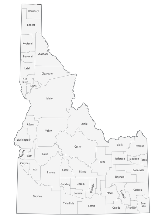Idaho County Map Glossy Poster Picture Photo Print Banner  Conversationprints