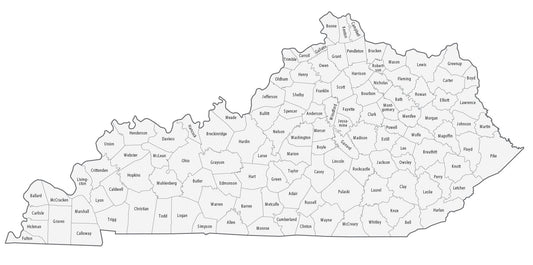 Kentucky County Map Glossy Poster Picture Photo Print Banner  Conversationprints