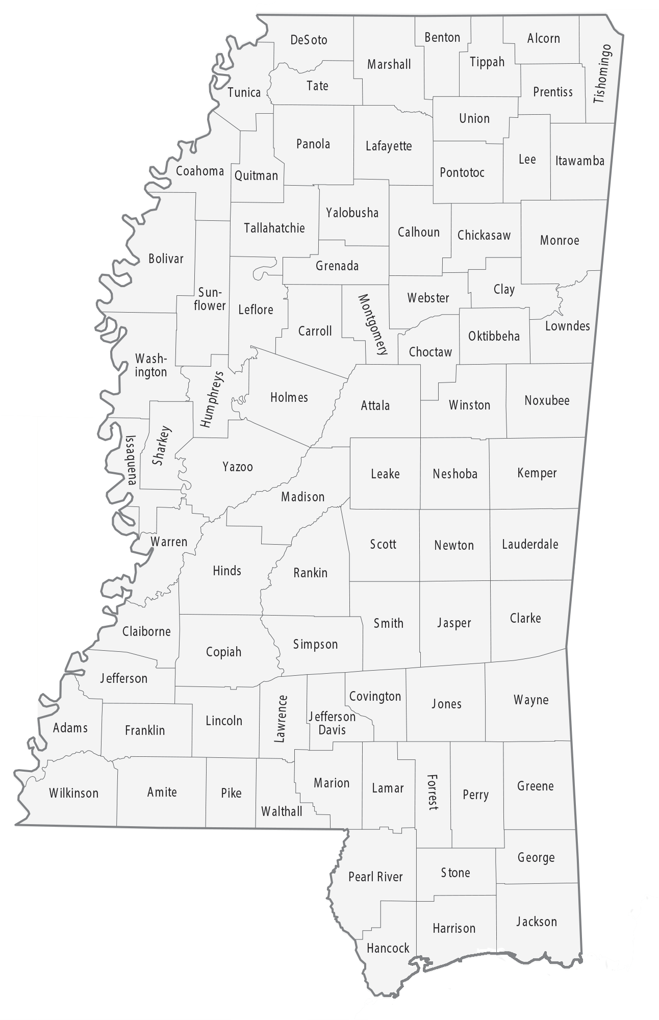 Mississippi County Map Glossy Poster Picture Photo Print Banner  Conversationprints