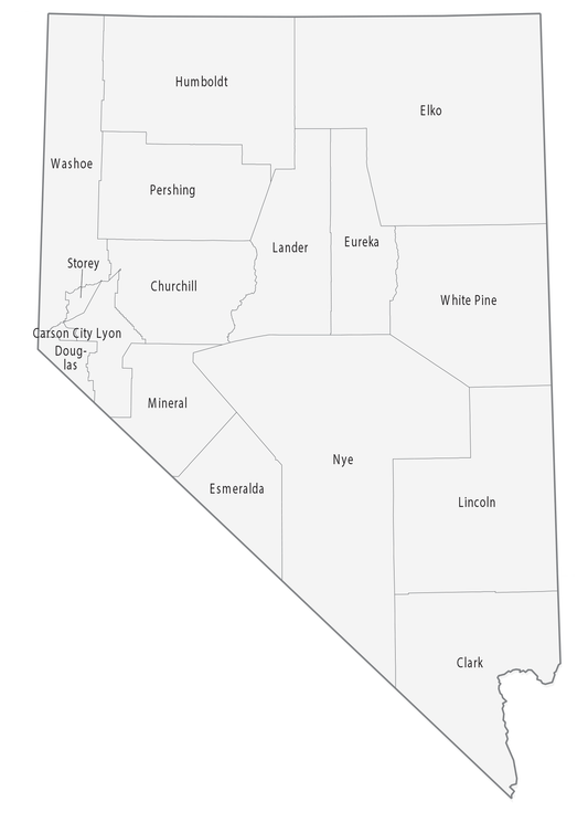 Nevada County Map Glossy Poster Picture Photo Print Banner  Conversationprints