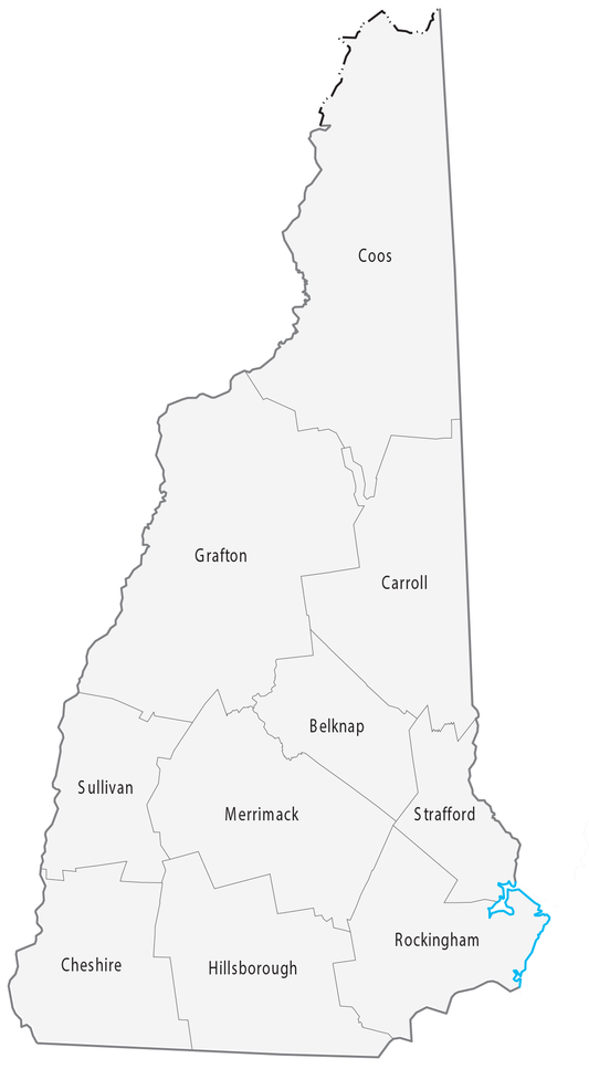 New Hampshire County Map Glossy Poster Picture Photo Print Banner  Conversationprints