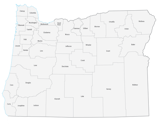 Oregon County Map Glossy Poster Picture Photo Print Banner  Conversationprints
