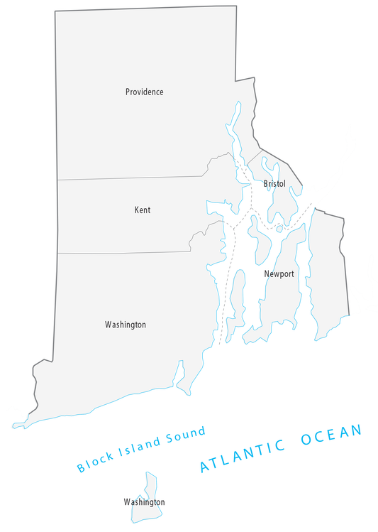 Rhode Island County Map Glossy Poster Picture Photo Print Banner  Conversationprints