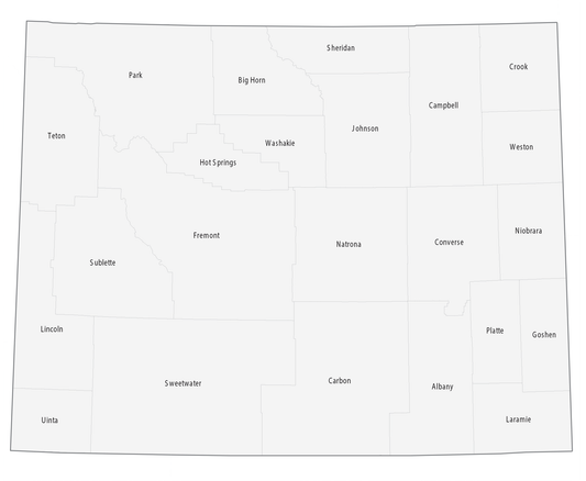 Wyoming County Map Glossy Poster Picture Photo Print Banner  Conversationprints