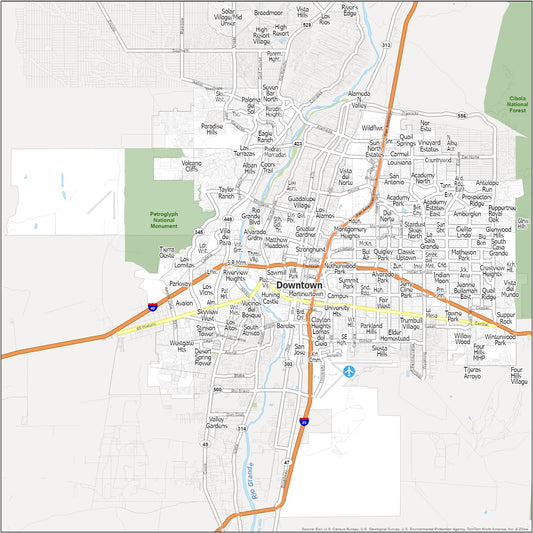 Albuquerque Neighborhood Map Glossy Poster Picture Photo Print Banner  Conversationprints