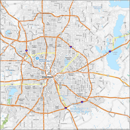 Dallas Neighborhood Map Glossy Poster Picture Photo Print Banner  Conversationprints