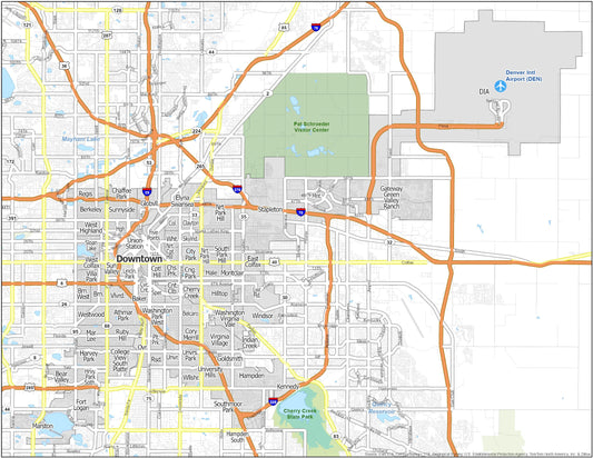 Denver Neighborhood Map Glossy Poster Picture Photo Print Banner  Conversationprints