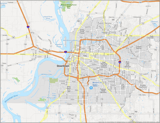 Memphis Neighborhood Map Glossy Poster Picture Photo Print Banner  Conversationprints