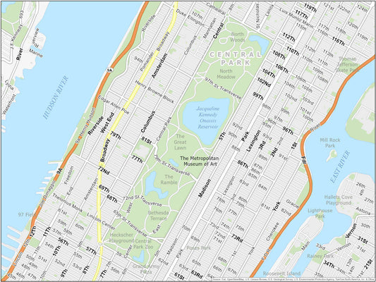 New York City Central Park Map Glossy Poster Picture Photo Print Banner  Conversationprints