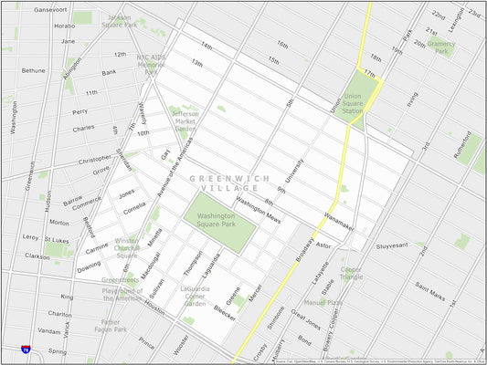 Nyc Greenwich Village Map Glossy Poster Picture Photo Print Banner  Conversationprints