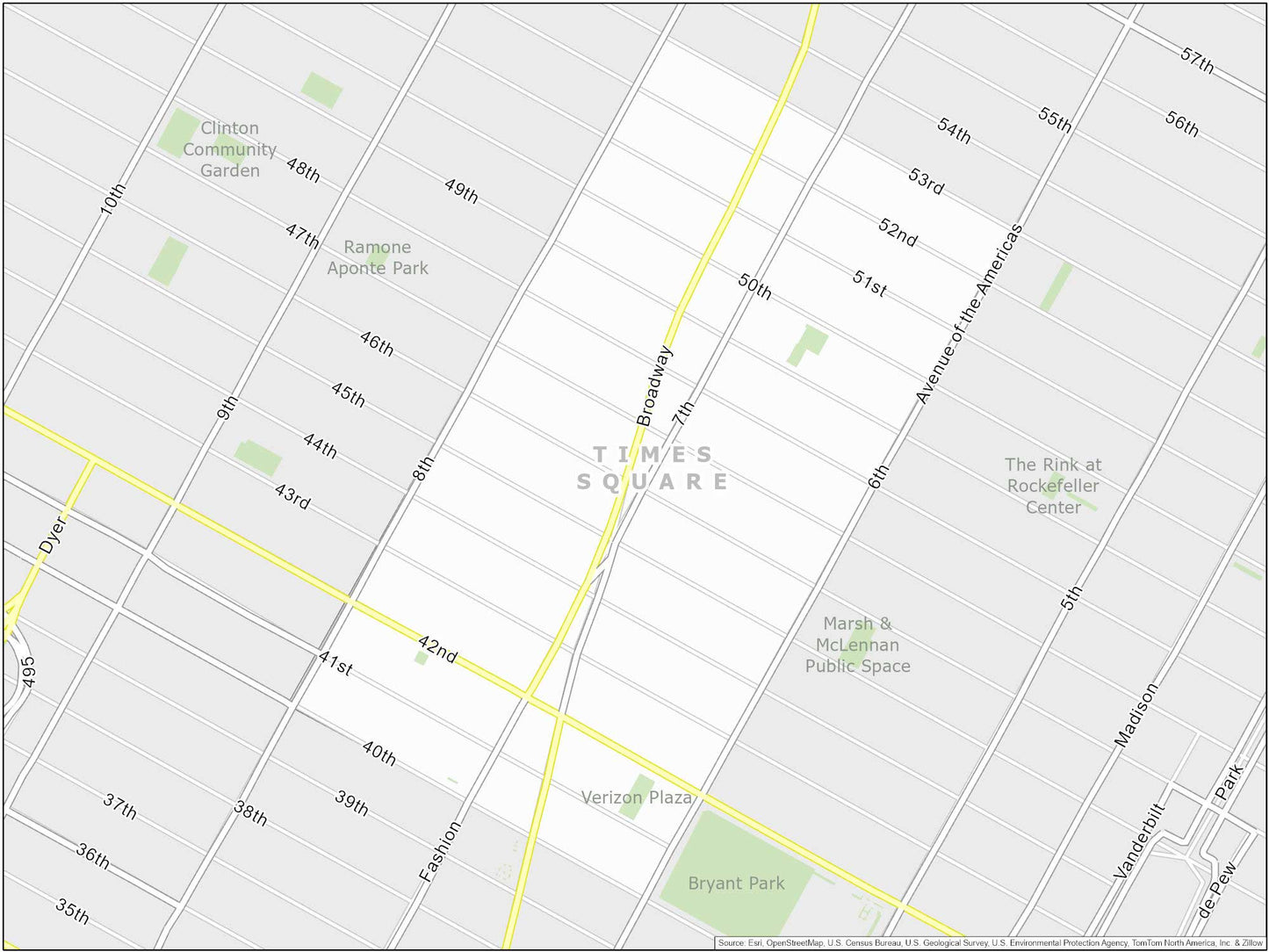 New York City Times Square Map Glossy Poster Picture Photo Print Banner  Conversationprints