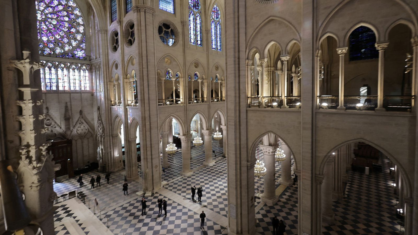 Notre Dame Cathedral 2024 Inside GLOSSY POSTER PICTURE PHOTO PRINT BANNER  CONVERSATIONPRINTS