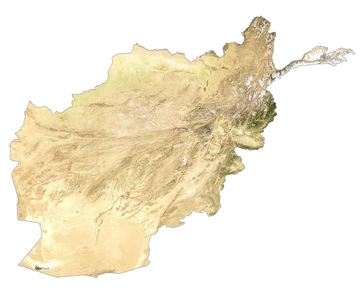 Afghanistan Satellite Map GLOSSY POSTER PICTURE PHOTO PRINT BANNER  CONVERSATIONPRINTS