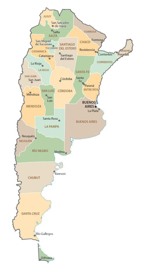 Argentina Province Map Glossy Poster Picture Photo Print Banner  Conversationprints