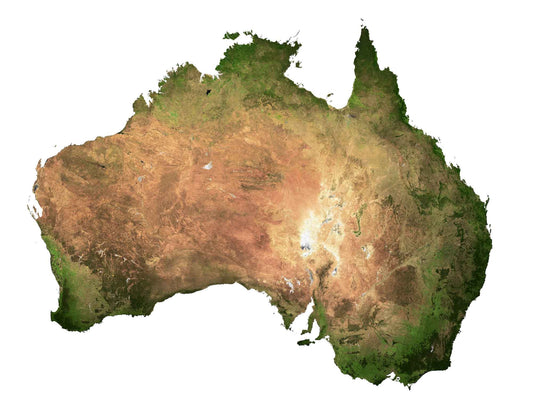 Australia Satellite Map GLOSSY POSTER PICTURE PHOTO PRINT BANNER  CONVERSATIONPRINTS