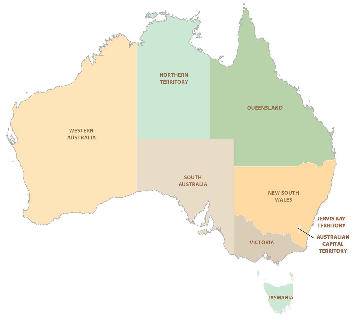 Australia Province Territory Map GLOSSY POSTER PICTURE PHOTO PRINT BANNER  CONVERSATIONPRINTS