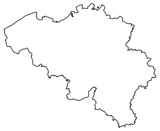 Belgium Blank Outline Map Glossy Poster Picture Photo Print Banner  Conversationprints