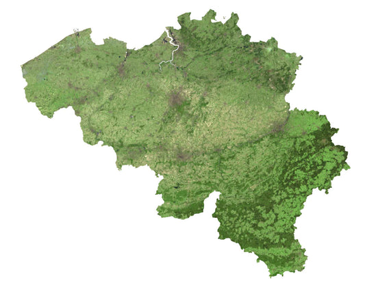 Belgium Satellite Map Glossy Poster Picture Photo Print Banner  Conversationprints