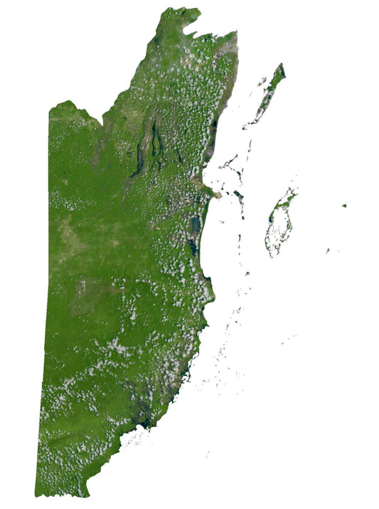 Belize Satellite Map Glossy Poster Picture Photo Print Banner  Conversationprints