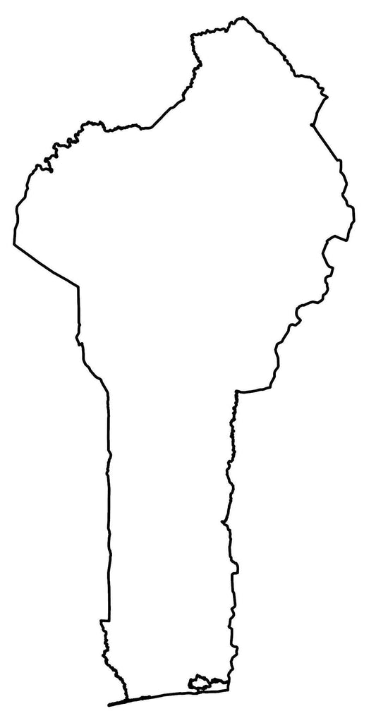 Benin Blank Outline Map Glossy Poster Picture Photo Print Banner  Conversationprints