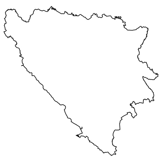 Bosnia & Herzegovina Outline Map GLOSSY POSTER PICTURE PHOTO PRINT BANNER  CONVERSATIONPRINTS