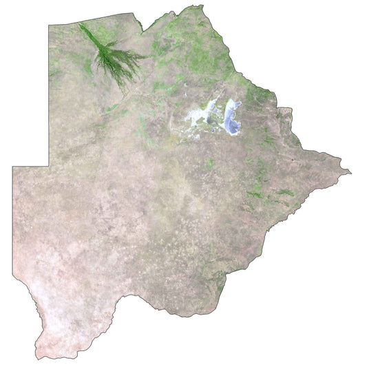 Botswana Satellite Map Glossy Poster Picture Photo Print Banner  Conversationprints