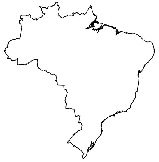Brazil Blank Outline Map Glossy Poster Picture Photo Print Banner  Conversationprints
