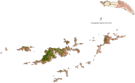 British Virgin Islands Satellite Glossy Poster Picture Photo Print Banner  Conversationprints