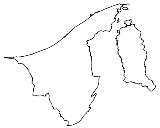 Brunei Blank Outline Map Glossy Poster Picture Photo Print Banner  Conversationprints