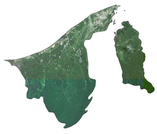 Brunei Satellite Map Glossy Poster Picture Photo Print Banner  Conversationprints