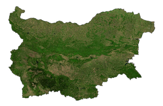 Bulgaria Satellite Map Glossy Poster Picture Photo Print Banner  Conversationprints