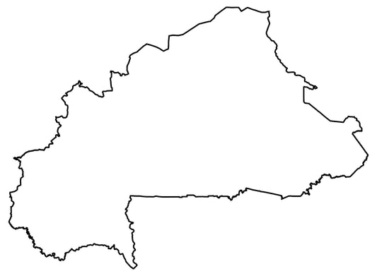 Burkina Faso Blank Outline Map Glossy Poster Picture Photo Print Banner  Conversationprints