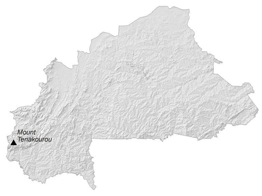 Burkina Faso Elevation Map Glossy Poster Picture Photo Print Banner  Conversationprints
