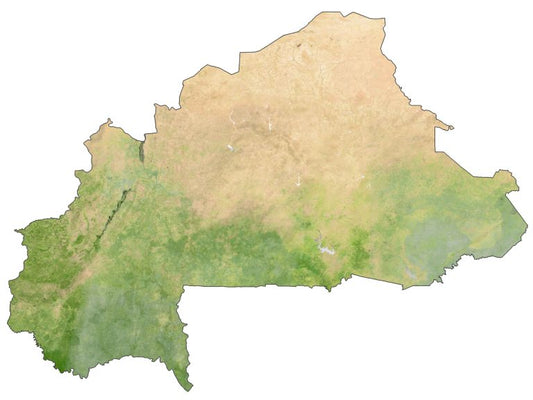 Burkina Faso Satellite Map Glossy Poster Picture Photo Print Banner  Conversationprints