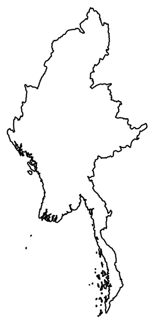 Burma Myanmar Outline Map Glossy Poster Picture Photo Print Banner  Conversationprints