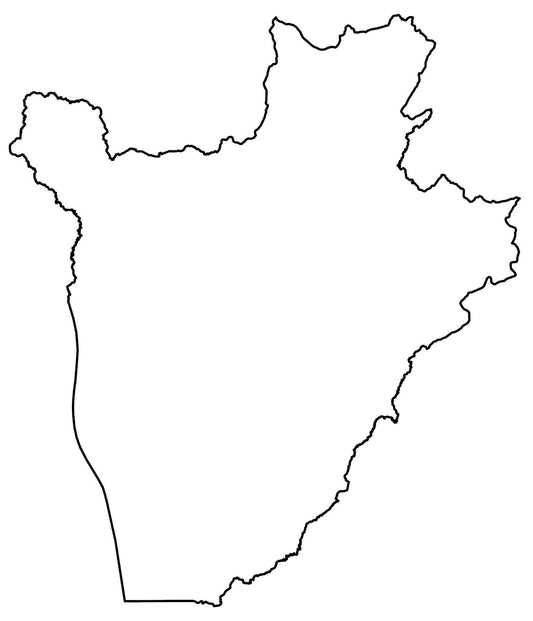 Burundi Blank Outline Map Glossy Poster Picture Photo Print Banner  Conversationprints