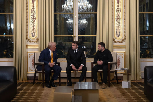 Trump Zelensky Macron Meeting Glossy Poster Picture Photo Print Banner  Conversationprints