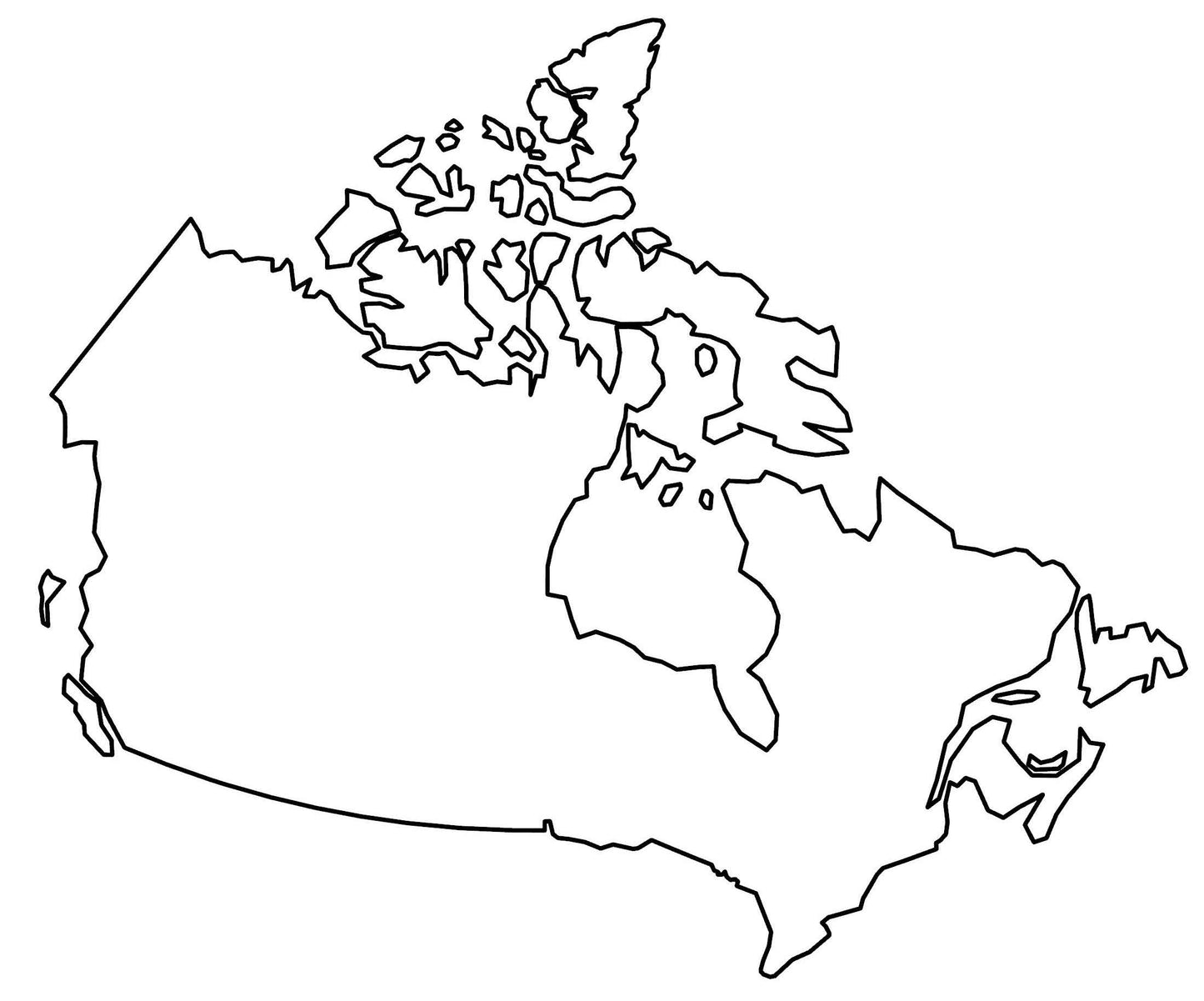 Canada Blank Outline Map GLOSSY POSTER PICTURE PHOTO PRINT BANNER  CONVERSATIONPRINTS