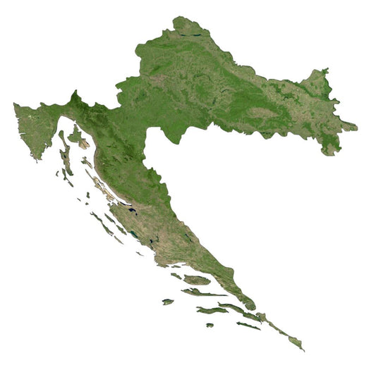 Croatia Satellite Map GLOSSY POSTER PICTURE PHOTO PRINT BANNER  CONVERSATIONPRINTS