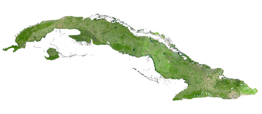 Cuba Satellite Map GLOSSY POSTER PICTURE PHOTO PRINT BANNER  CONVERSATIONPRINTS